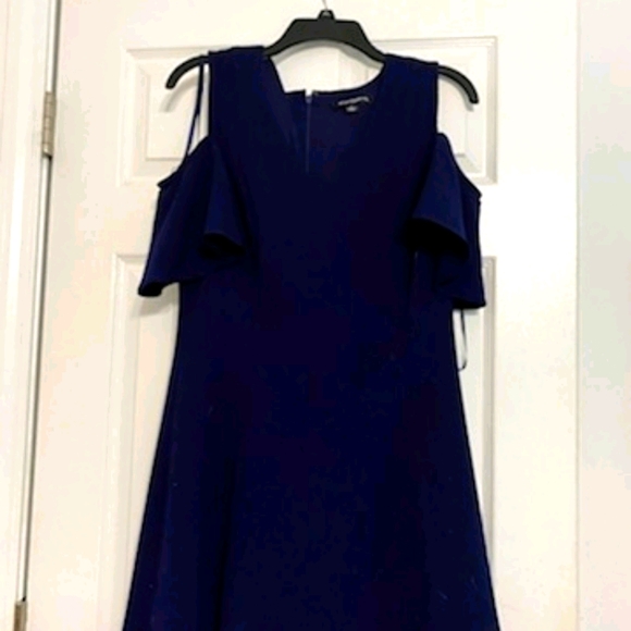 Navy Blue Cold Shoulder dress - Picture 1 of 5